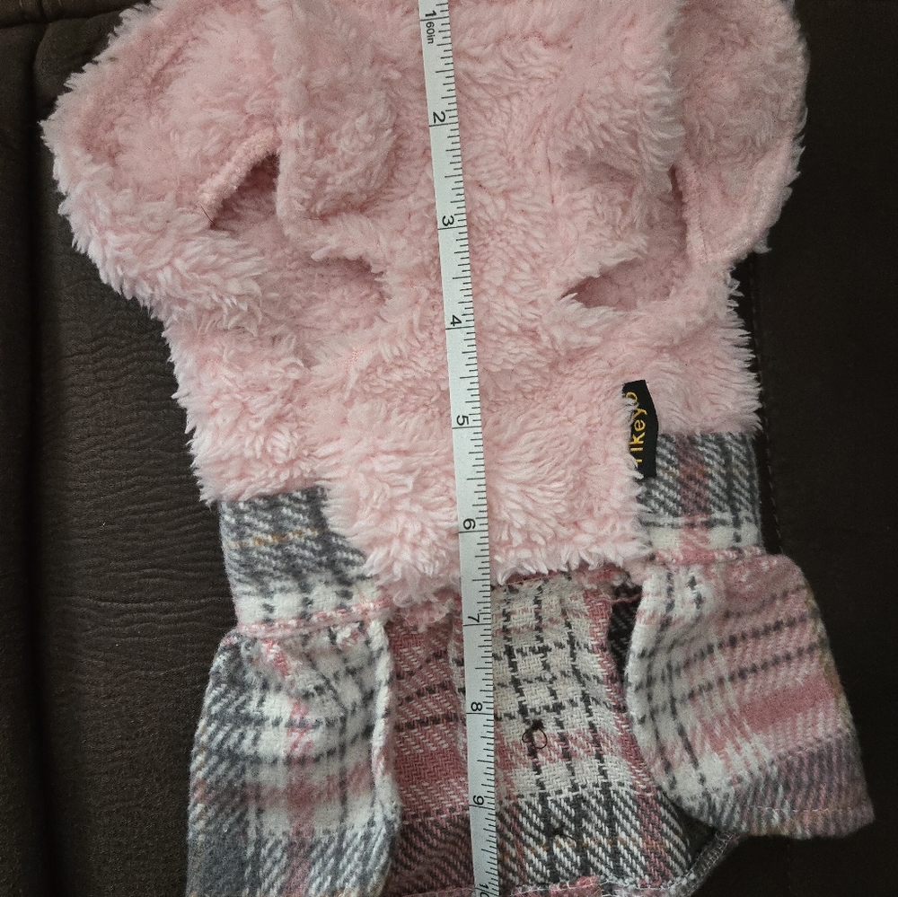Cozy Pink Plaid Dog Dress - Picture 4 of 5
